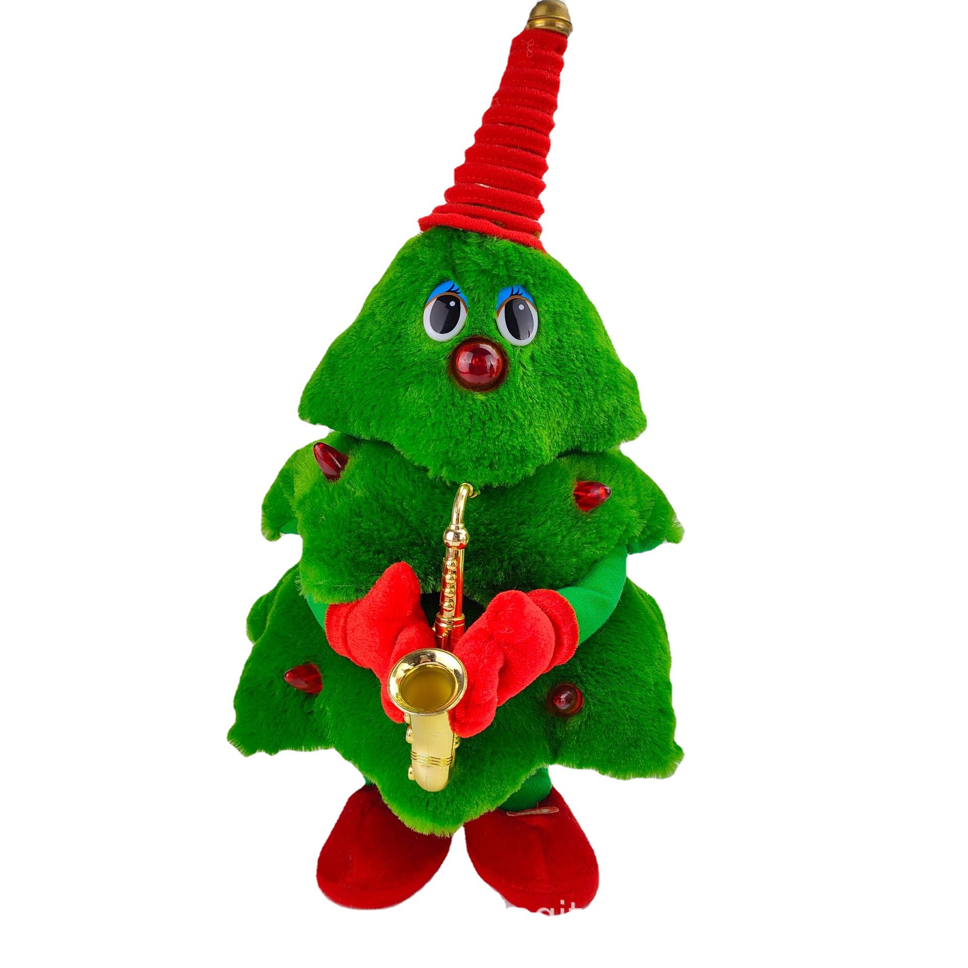 Factory direct electric plush dancing Christmas tree luminous singing Christmas toys children's gift learning tongue Christmas tree