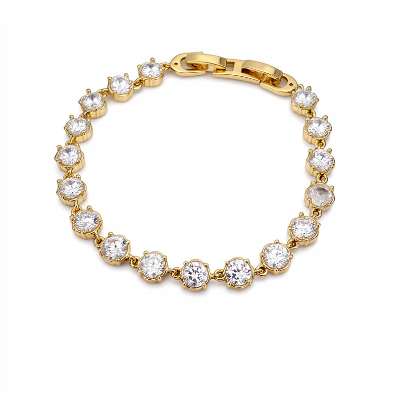 18 quilates de oro real pulsera de fichaje de piedra de diamante pulsera de lujo ligera nicho pulsera de alta calidad temperamento joyería de moda