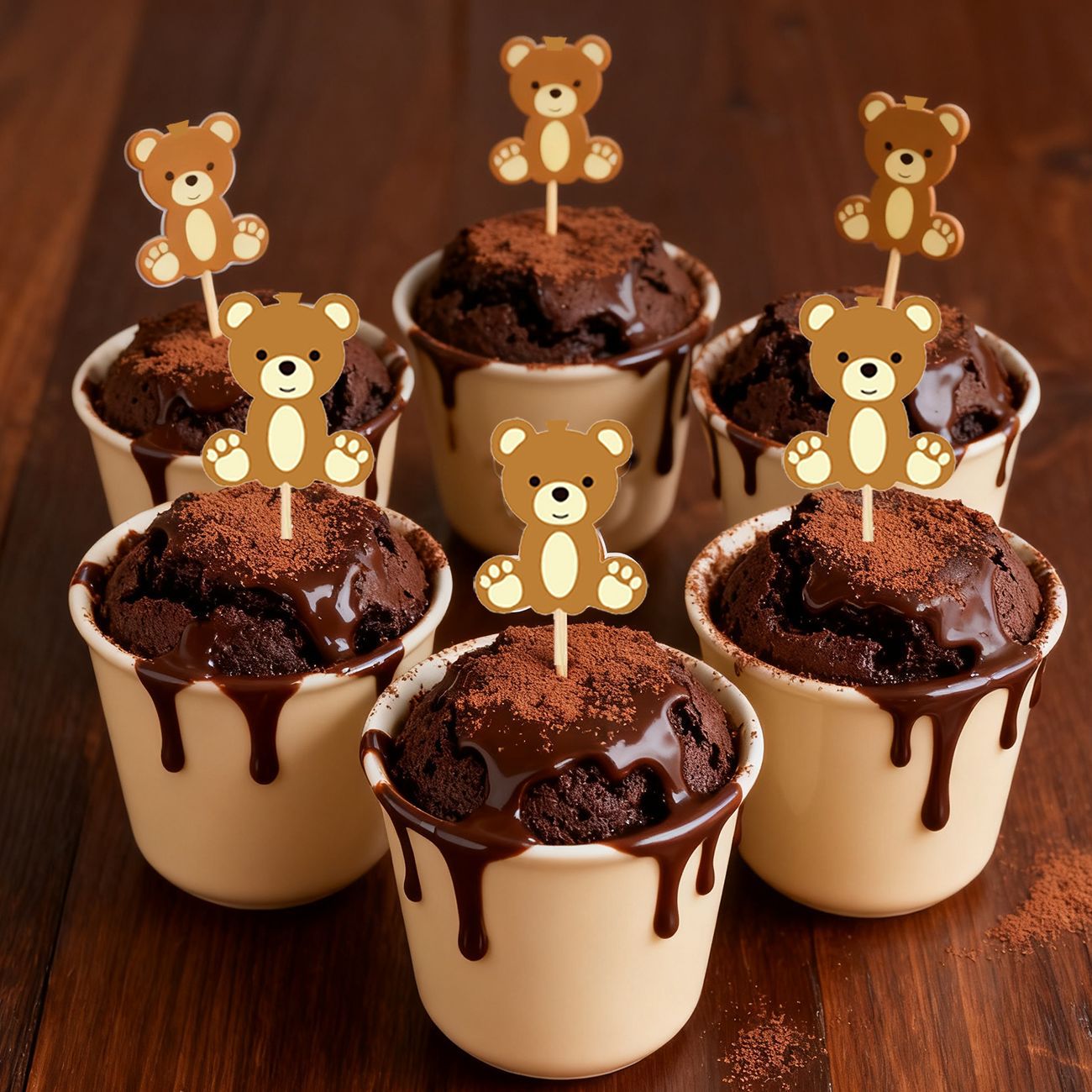 Amazon Cross-border nuevo palillo de oso palillo de dientes inserción de pastel complemento tema de animales fiesta de carnaval postre inserción de etiqueta