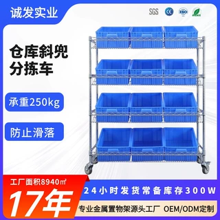 服装电商镀铬线网物流手推车仓库配货移动物料周转斜兜拣货分拣车