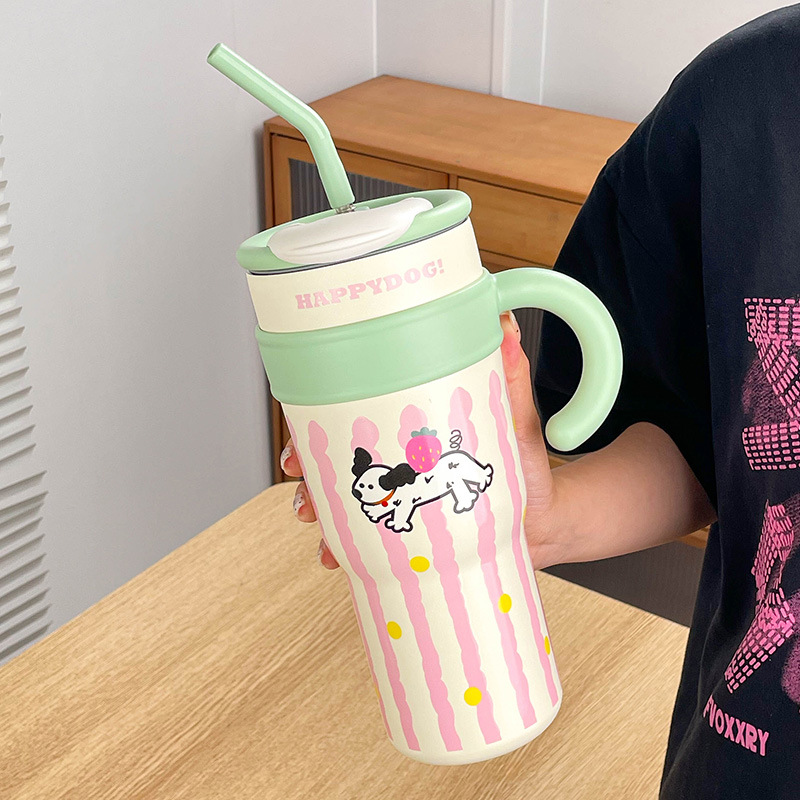 Sanrio Hello Kitty taza de vacío gigante chica paja Linda taza de agua taza de helado de oficina