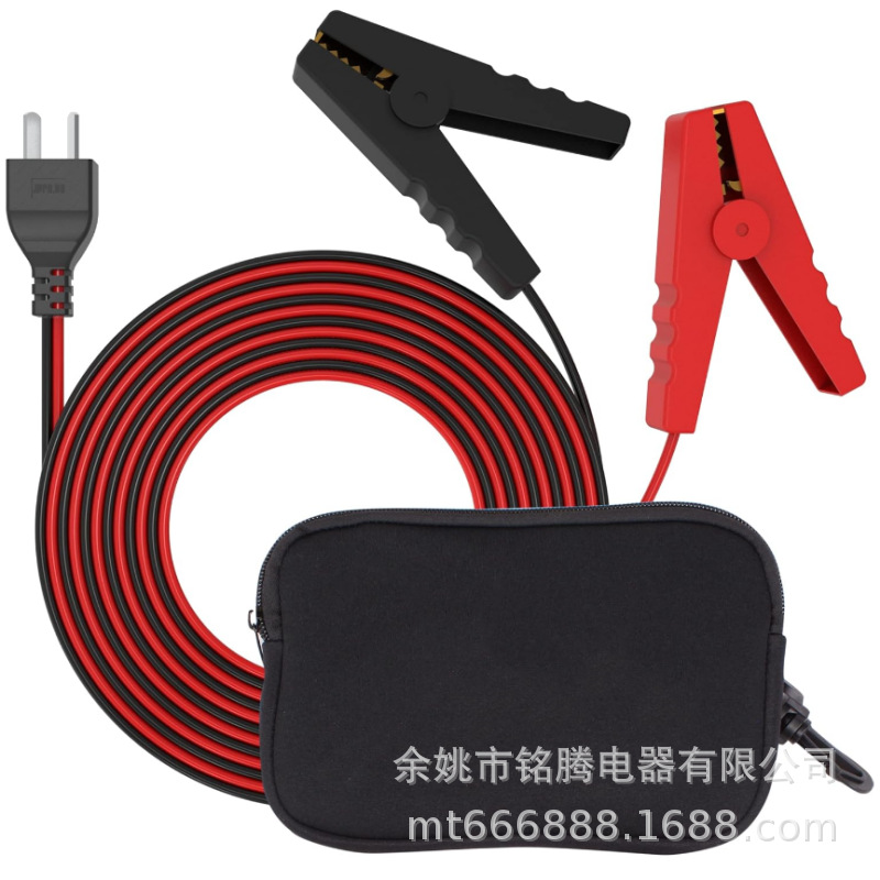 国标两芯插头转鳄鱼夹蓄能电池搭电连接线户外汽车搭电设备连接器