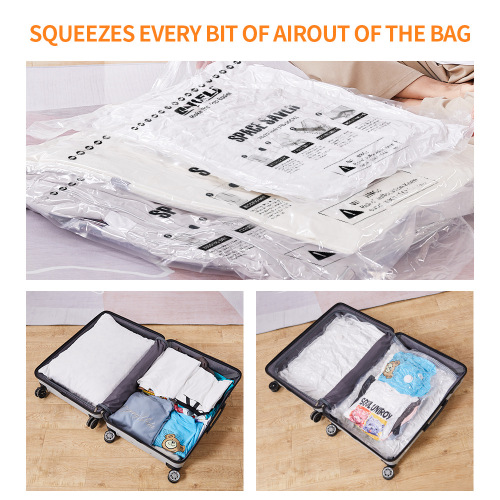 Vacuum compression bag, large size clothes and quilts, air-exhaust thickening storage bag, no-exhaust hand-rolled vacuum bag