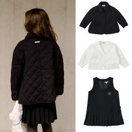 现货 BENE秋冬2025新款夹棉保暖棉服女孩可爱背心连衣裙童装套装