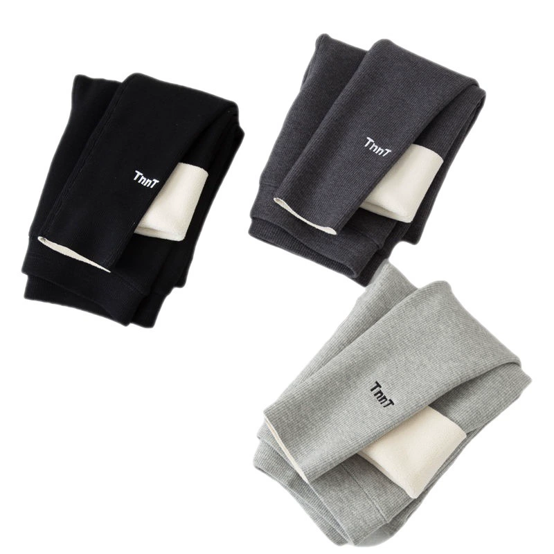 Fleece thin warm velvet leggings, demi-season keep warm trousers