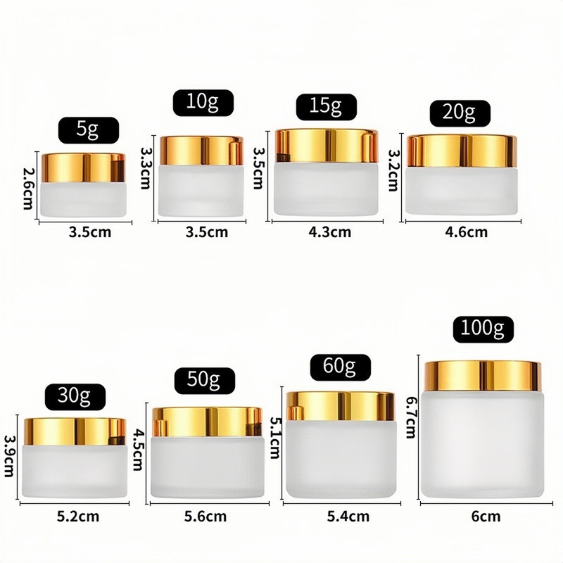 30g磨砂膏霜瓶10g透明玻璃面霜罐100g化妆品分装瓶50g棕色眼霜瓶|undefined
