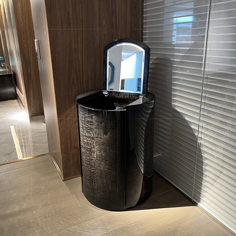 威登家具 现代梳妆镜梳妆凳一体 卧室意大利轻奢实木高级化妆桌