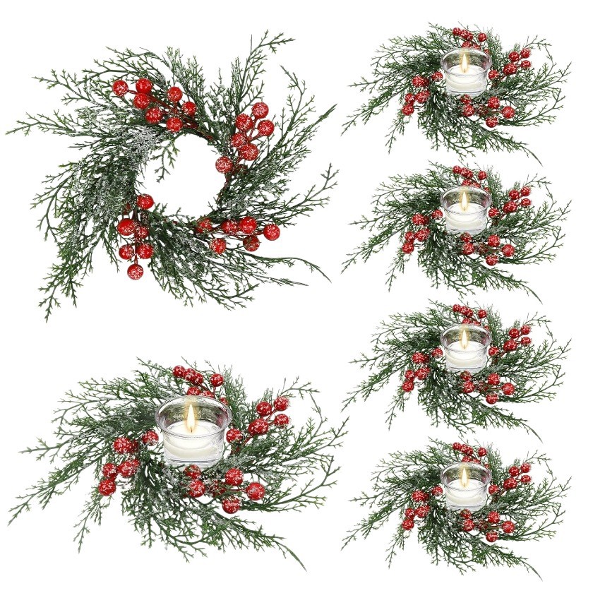 Amazon vende velas de Navidad Red Bow Guirnalda Navidad ventana puerta colgante Candelabro Guirnalda