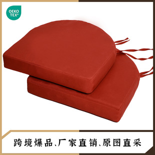 Amazon U-Shaped Dining Chair Cushion with Laces Cross-Border Outdoor Waterproof Chair Cushion High Elastic Foam Kitchen Restaurant Seat Cushion