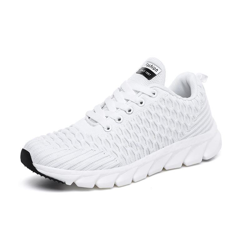 Nuevos zapatos de mujer de tela de vuelo coreano versátil zapatos de mujer ligeros cordones zapatos deportivos de moda casuales
