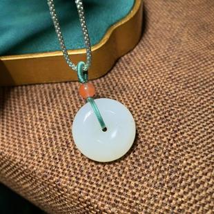 Jin Yutang Xinjiang Exquisite Hotan Jade Ping An Buckle Oily Full, Mellow and Smooth Size 22.5/8 Weight 8.4g