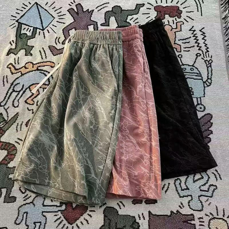 Men's Clothing Men's Trendy Sporty Printed Casual Shorts High Street Five Point Pants Summer Wear Thin Breathable_viptrois.com
