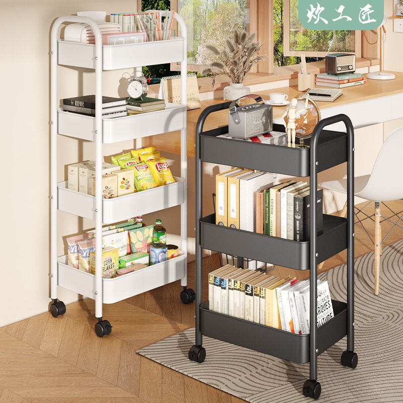 Carefully Selected Thickened Kitchen Storage Rack, Floor-Standing Household Movable Storage Rack, Small Trolley, Multi-Purpose Storage Rack