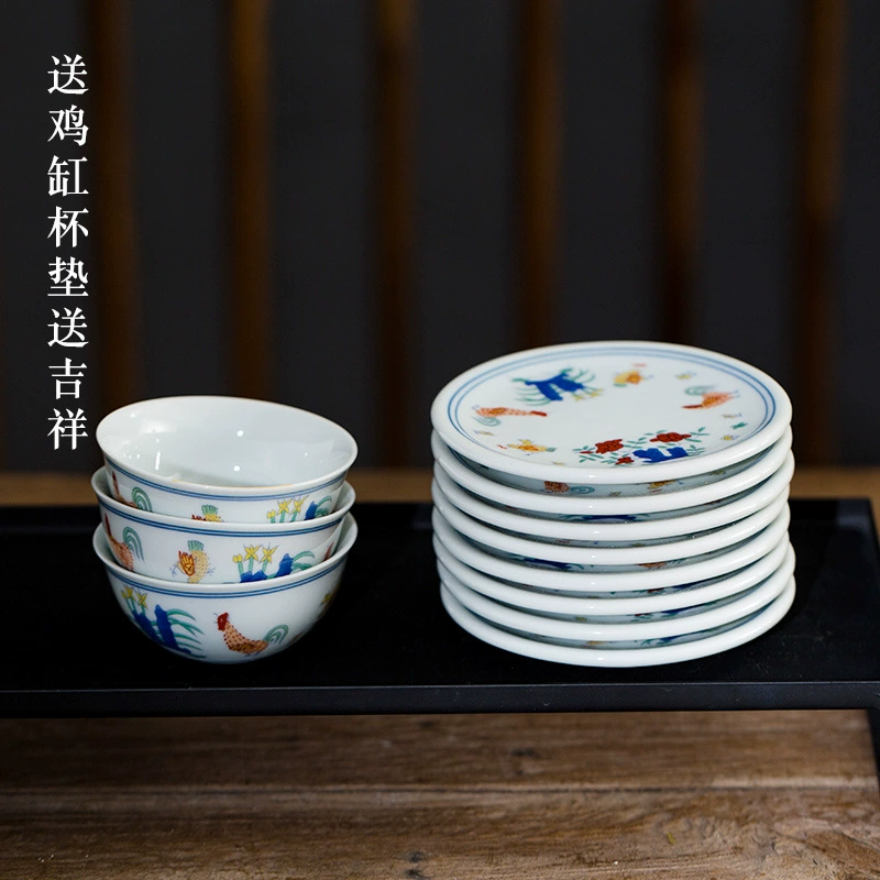 Чайная чашка-ложка из Китая Weixin, подогревной подстаканник и блюдце в виде ручной росписи, керамический набор чая кунг-фу, принадлежности для домашней чайной церемонии