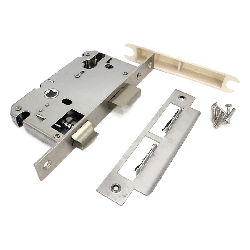 Puerta interior al por mayor 5058 bloqueo estándar europeo doméstico universal puerta de dormitorio de acero inoxidable 304 doble lengua bloqueo