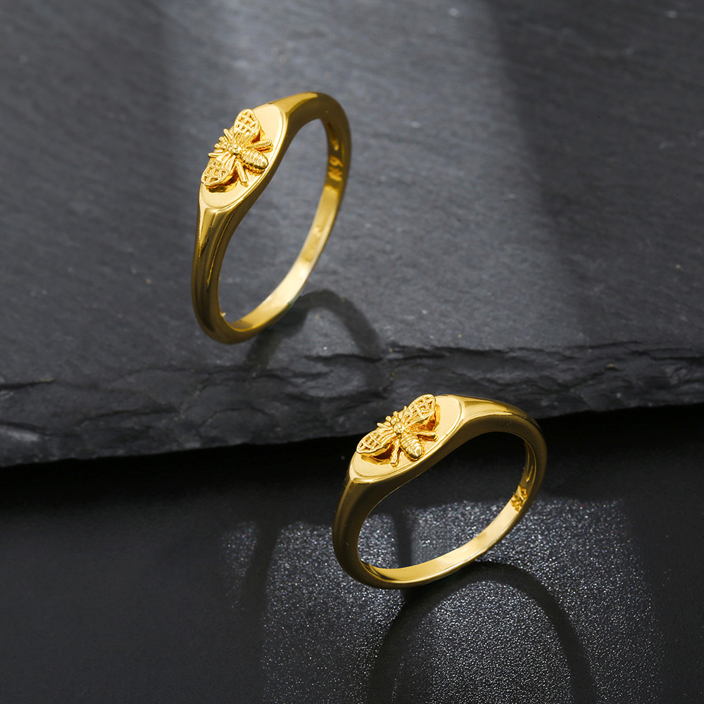 Elegant Bee Copper Plating Gold Plated Rings display picture 1