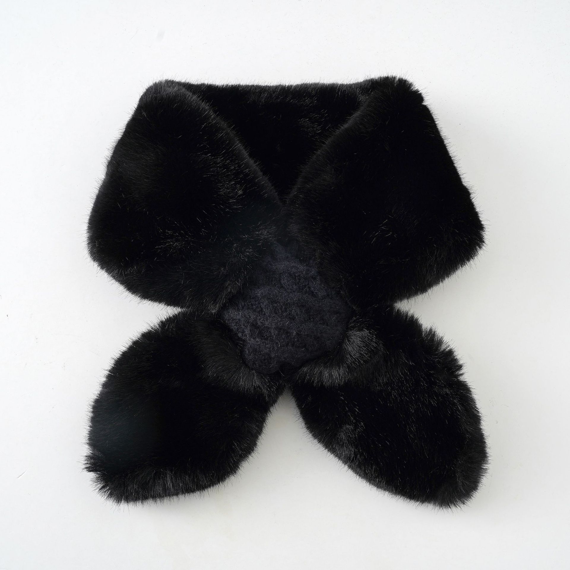 2022 nuevo cuello de piel bufanda de piel artificial moda caliente bufanda de color sólido mujer invierno felpa piel bufanda caliente