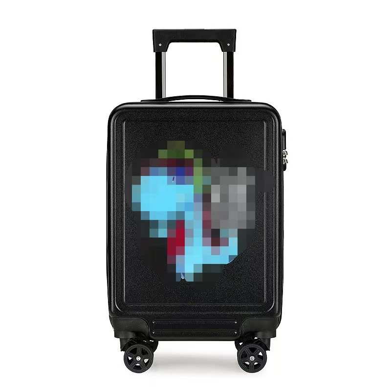 Nuevo equipaje imprimible logo trolley gran capacidad universal rueda maleta de dibujos animados en stock fábrica al por mayor