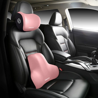 Cushion Car Backrest Cushion Headrest – Headrest - cherry-blossom-powder-headrest
