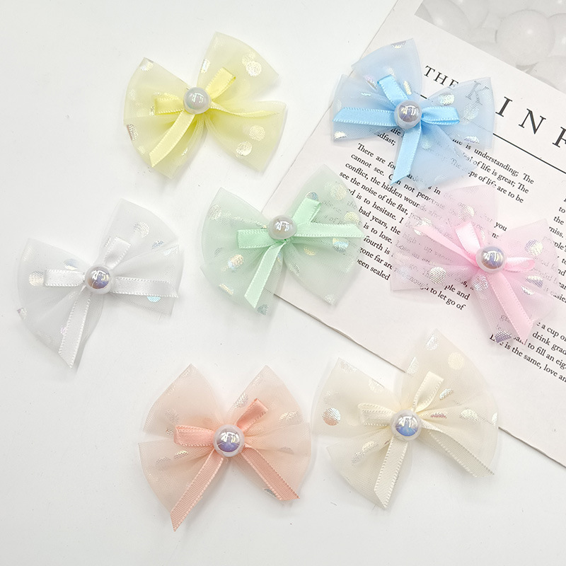 Hairgrip pearl with bow handmade