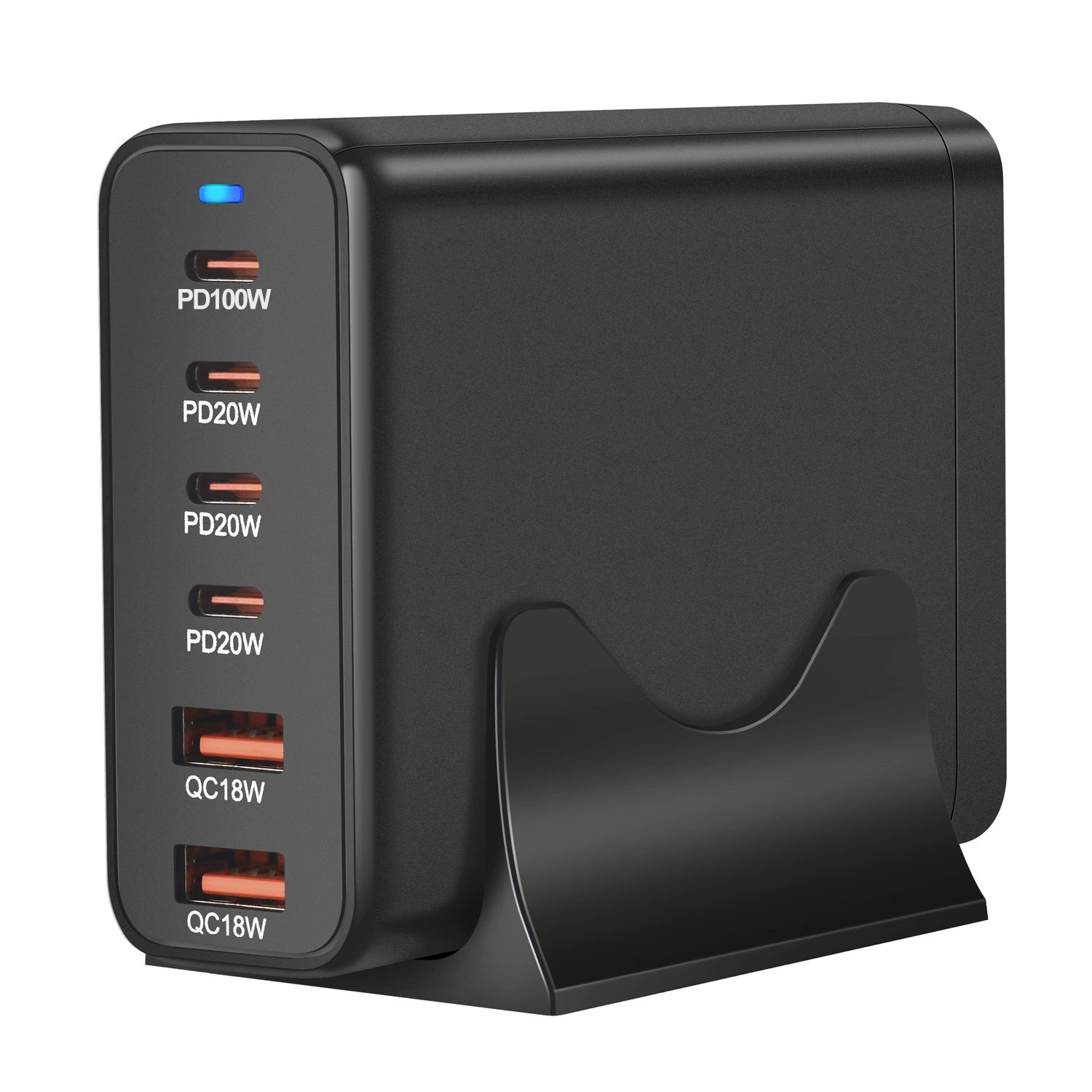 Зарядное устройство GaN на 200W, многоразъемное PD/QC USB-C & USB-A, сменные-plug варианты (US/EU/UK/AU)