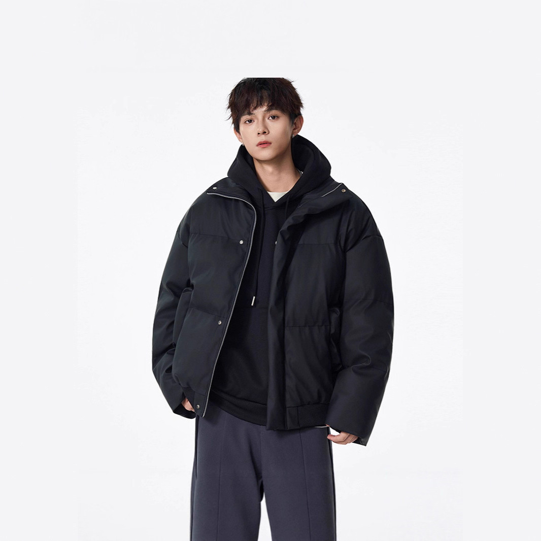 디구스테 남성 겨울 숏패딩 점퍼 오버핏 하이넥 두꺼운 보온 아메리칸 스트