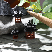 盆景微景观假山水陆缸鱼缸造景小摆件模型书房凉亭陶瓷庭院造景