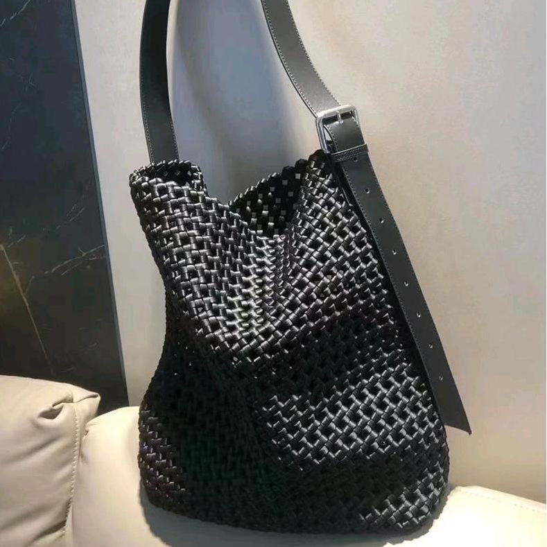 Nylon Cloth Woven Bag Tote Bag Large Bag Women's Large Capacity Bag Single Shoulder Bag Wide Shoulder Strap Crossbody Bag Bucket Bag