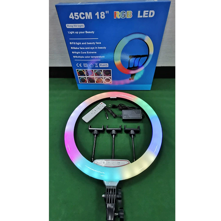 Streamer Beauty Light Influencer Live Light Фотографический свет второго поколения 18-дюймовый 45 см Live Fill Light Кольцевой светильник RGB