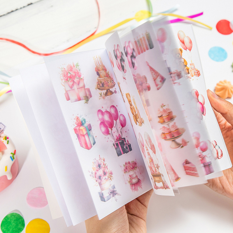 Hermoso día, ambiente, pegatinas de paisajismo, fiesta feliz, material de doble material, pegatinas de paisajismo de película de corte