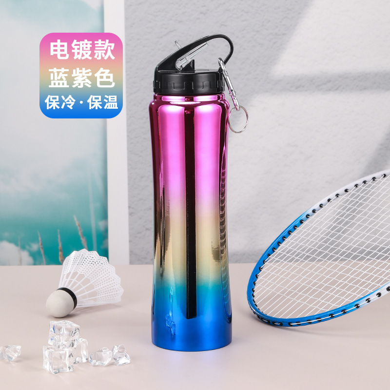 Transfronterizo nueva taza de paja de acero inoxidable portátil al aire libre portátil hervidor portátil taza pequeña cintura taza de vacío de gran capacidad