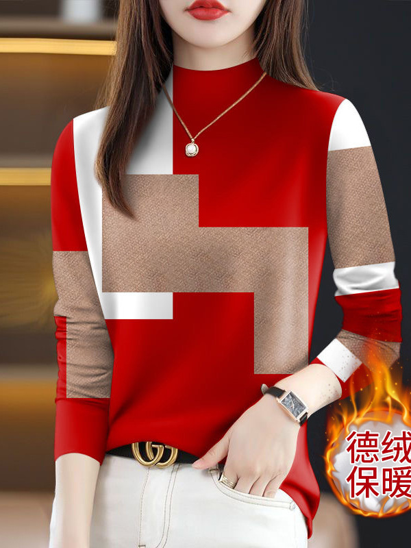 批发德绒打底衫2025新款秋冬爆款女士遮肚半高领时尚长袖一件代发|undefined