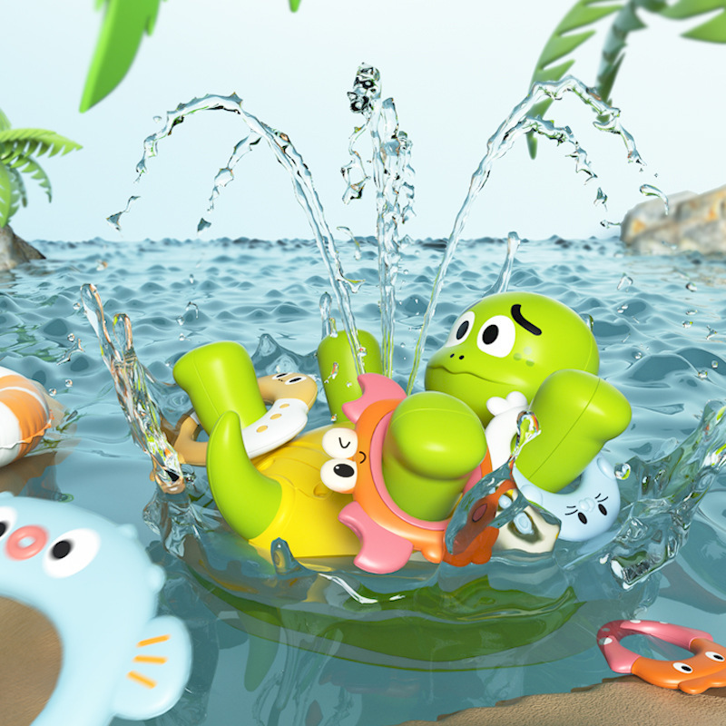 Juguetes de agua para niños transfronterizos rociadores dinosaurios rociadores rociadores tortugas rociadores conjuntos de anillo de anillo al por mayor