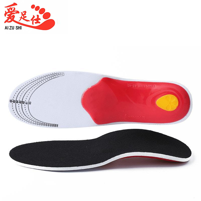 夏季红底跑步运动鞋垫带硬片支撑后跟硅胶垫秋冬EVA成人足弓鞋垫