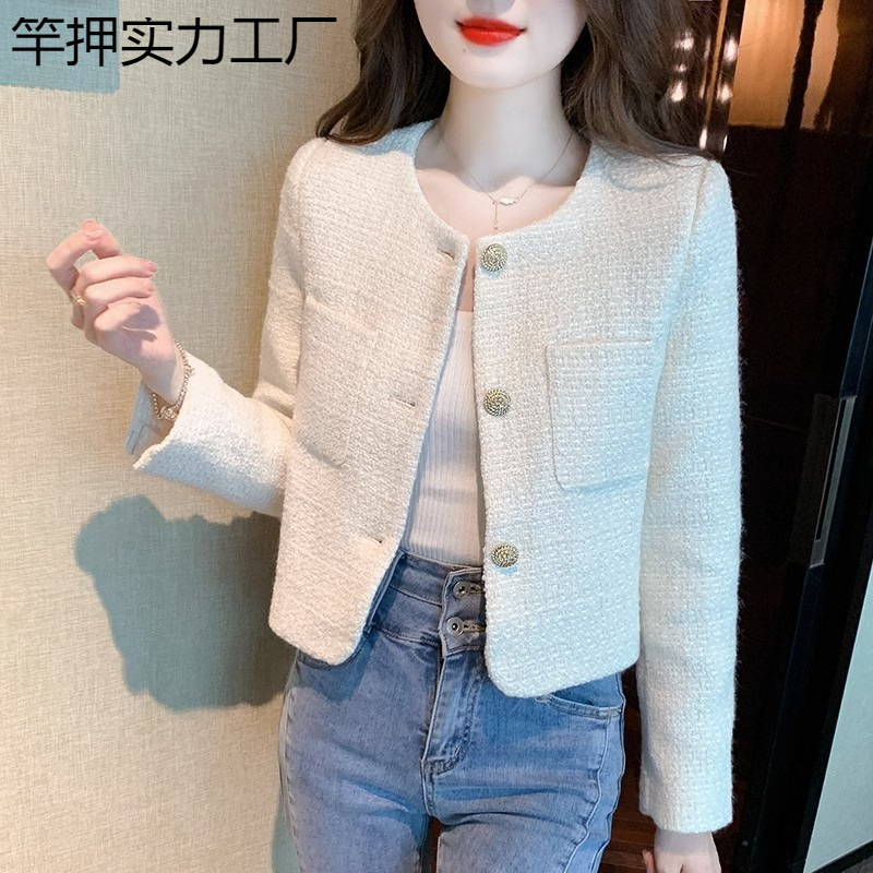 Tweed Style Jacket for Women Spring & Fall 2025 New Style High-End Elegant Small Tweed Short Classy Top Trendy