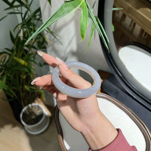 Jin Yutang Xinjiang Hotan Jade Bracelet Very Gentle Purple Eye Almost Flawless 57.5/12 Romantic Gentle