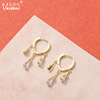Wade new pattern zircon Backing Korean Edition Simplicity Gold Earrings Drop Yiwu Earrings Manufactor Direct selling