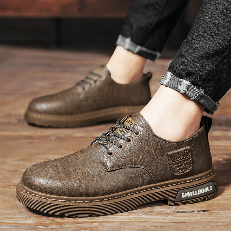 Zapatos de hombre primavera nuevos zapatos de cuero casuales de negocios tendencia zapatos variados zapatos de hombre un pedazo de zapatos de trabajo antideslizantes