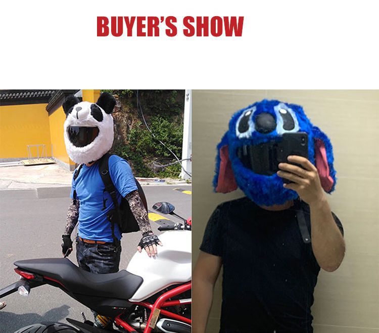 Cross-border wholesale motorcycle helmet cover exposed helmet full helmet plush cartoon personality helmet protective cover pig head sister