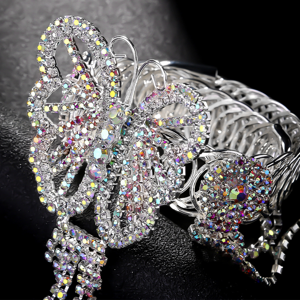Tendencia transfronteriza mariposa fringe brazalete temperamento diamante brazalete accesorios de banquete brazalete