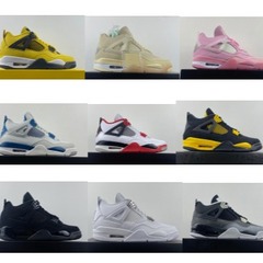 莆田ハイバージョン AJ4 電気母、黒と白の猫、純正 AJ4 ジョイント白と赤のセメントスニーカー