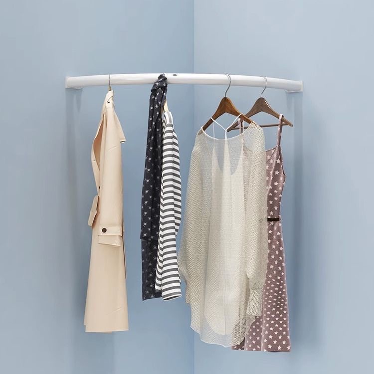 Simple wall-mounted corner clothes hanger