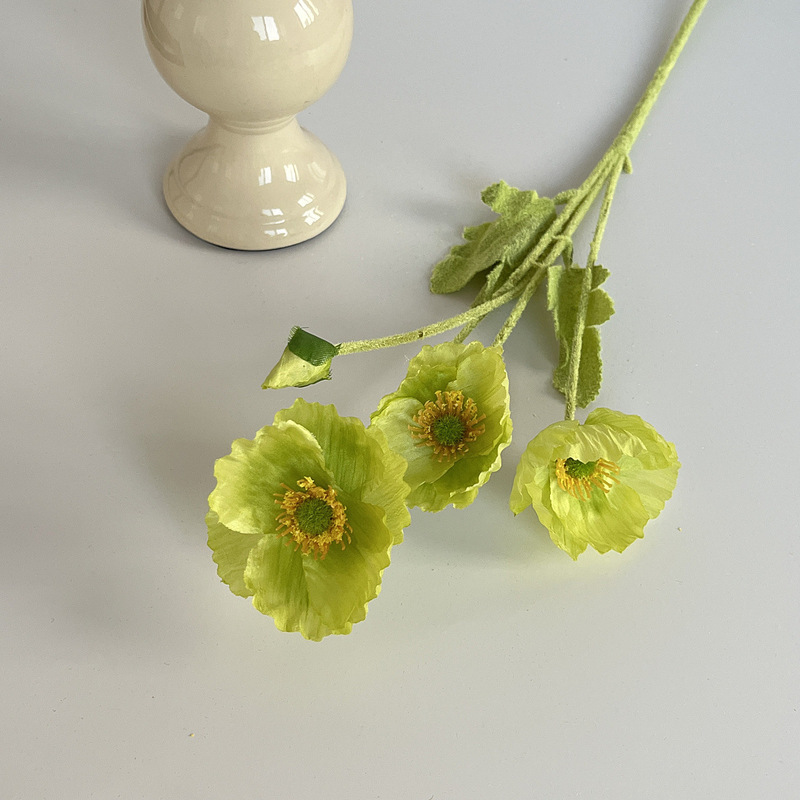 虞美人仿真花婚庆用花莫奈花园仿真花材假花装饰花墙植绒仿真植绒|undefined