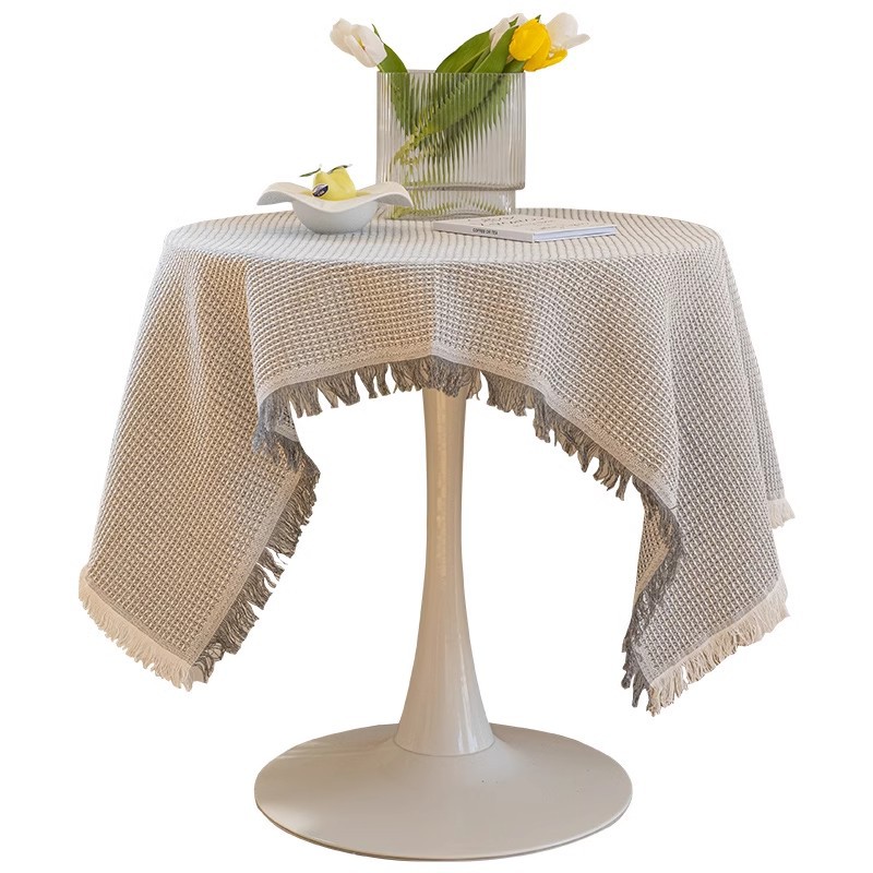 Teal de mesa de encaje gris francés, teal de mesa de té, algodón, cáñamo, tela de mesa redonda de alta calidad, tela de fondo doméstica