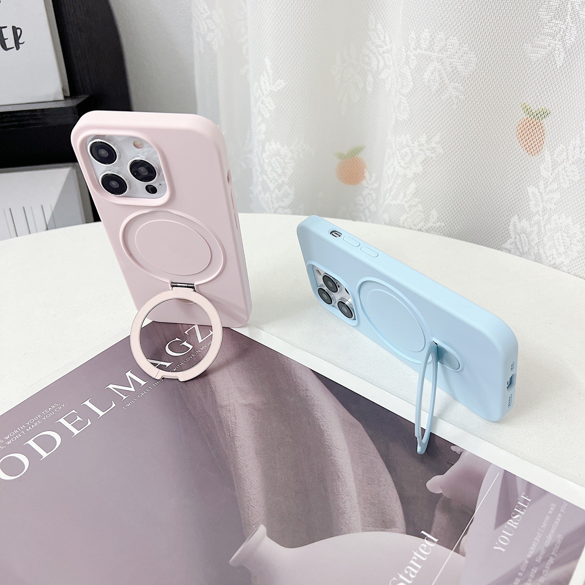 Custodia con supporto in silicone liquido per iPhone 17/16 Pro Max con ricarica wireless e stabilizzazione magnetica, compatibile con iPhone 14_voghion.com