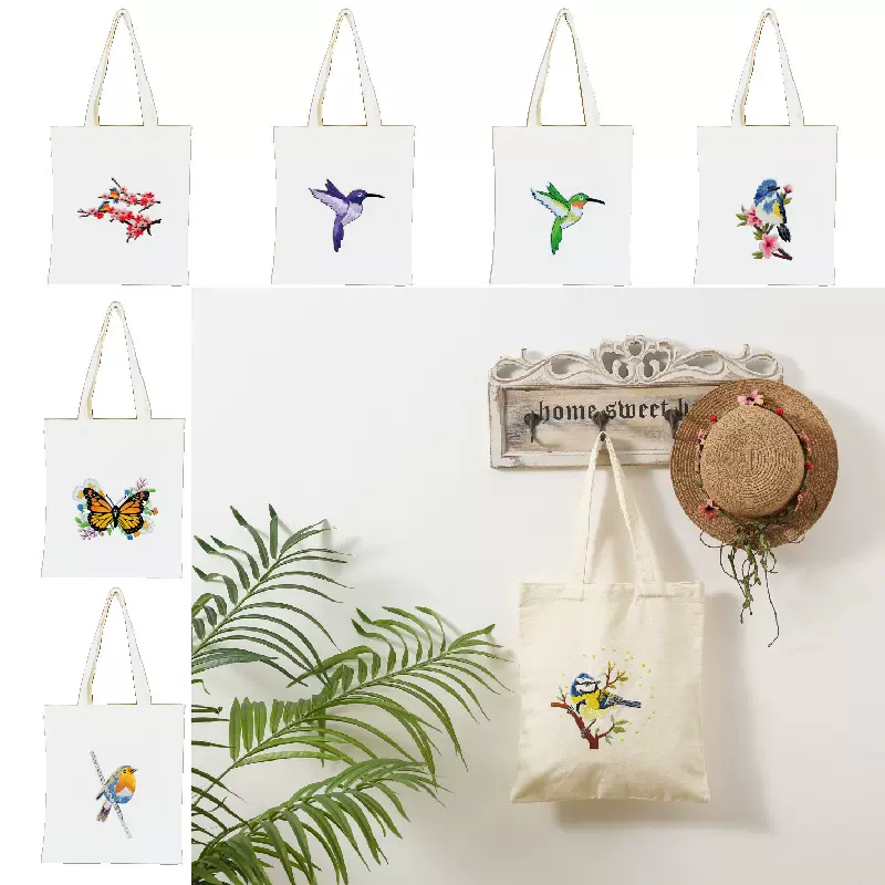 刺绣diy材料包十字绣套件棉帆布包苏绣跨境亚马逊初学款厂货直供