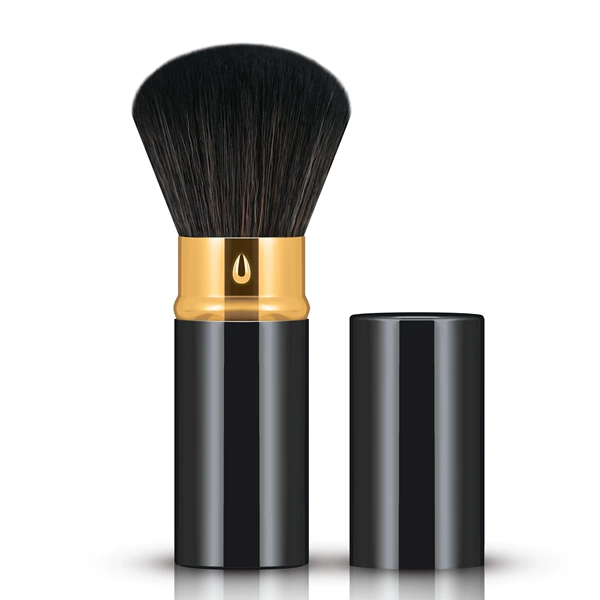Black retractable brushed gold circle-squirrel hair 8.8*2.3cm
