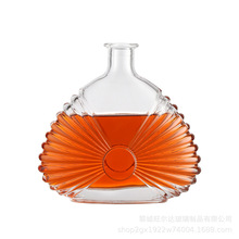 700ml玻璃洋酒威士忌酒瓶竖条纹晶白料酒瓶伏特加空瓶白兰地酒瓶