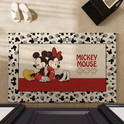 Floor Mat, Entrance Door Mat, Stain-Resistant Avtomobil döşəmə paspasları - backrest-mickey-painted-edge-4060cm-silk-circle-wear-resistant-and-dirt-resistant