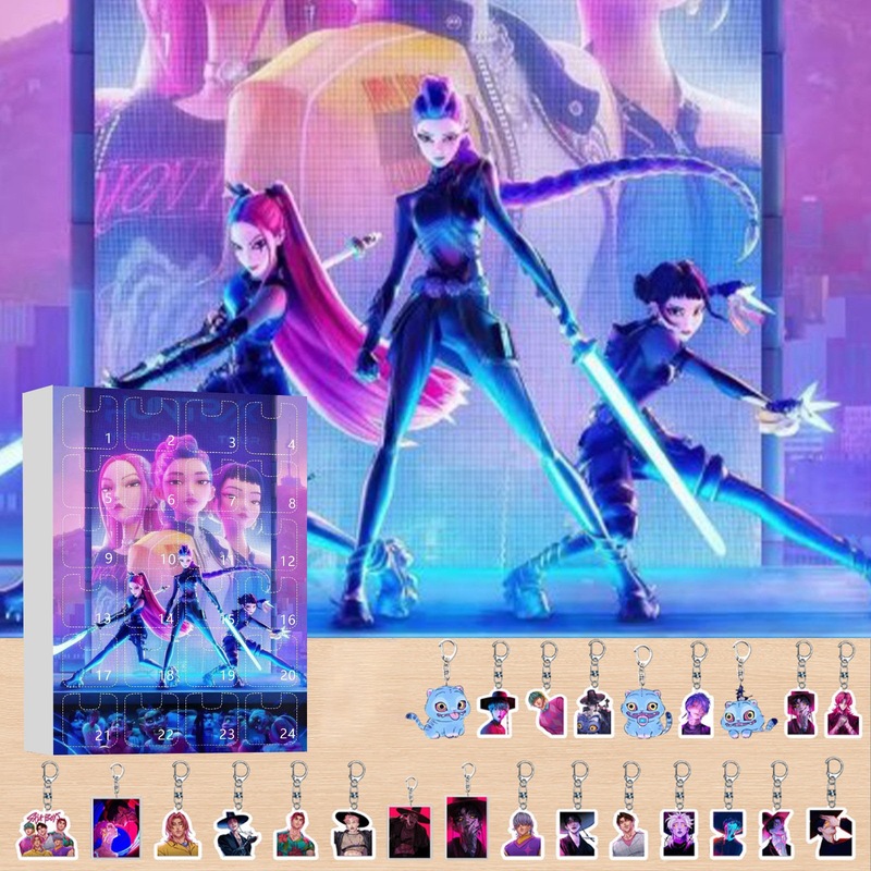 跨境KPOP猎魔女团圣诞倒计时日历盲盒车载背包亚克力钥匙扣挂饰|undefined
